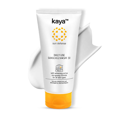 Kaya Daily Use Sunscreen SPF30 PA++++ | Contains Niacinamide | PABA Free | Non Greasy Formula | All Skin Types | 75ml
